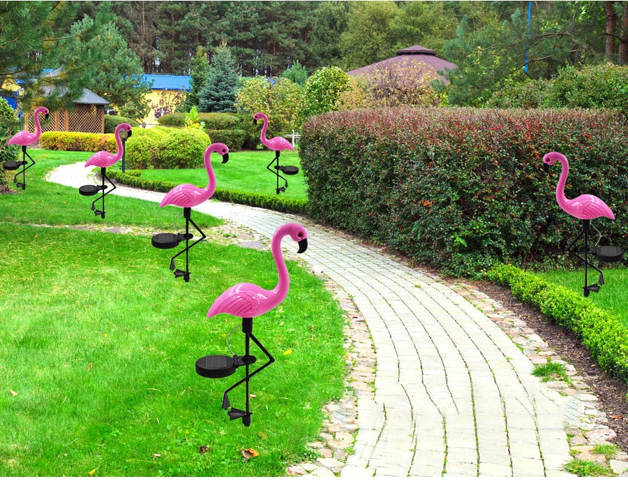 LED Solar Flamingo Stake Light Lantern