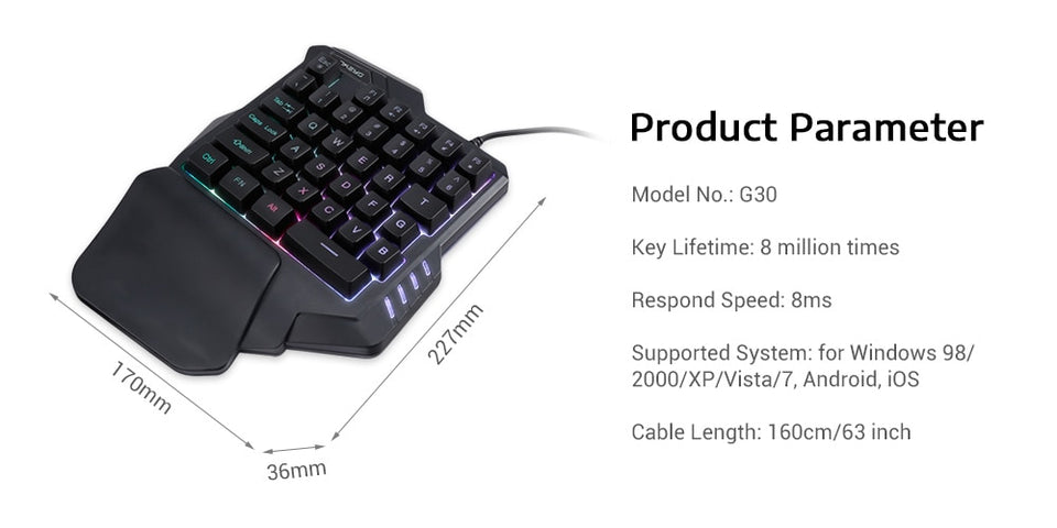 BattleDock Converter Stand Docking for AoV,Mobile Legends, FPS Game with G30 Wired Gaming Keypad add HXSJ H100 Mouse