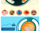 360 Rotate Spill-Proof Bowl Dishe for Kids to Avoid Food Spilling