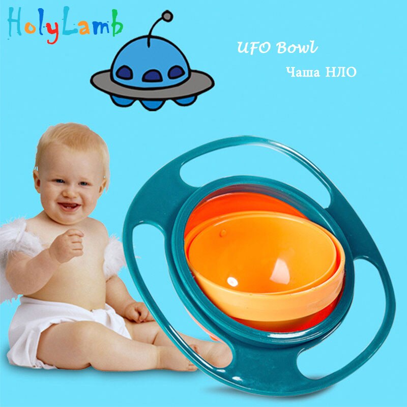 360 Rotate Spill-Proof Bowl Dishe for Kids to Avoid Food Spilling