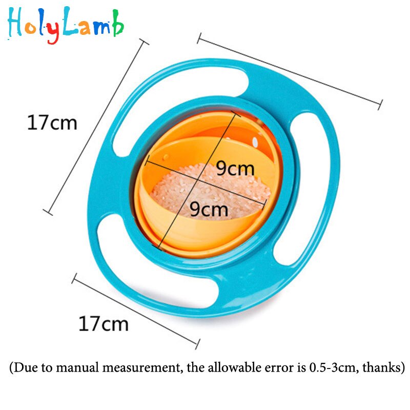 360 Rotate Spill-Proof Bowl Dishe for Kids to Avoid Food Spilling