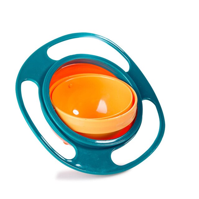 360 Rotate Spill-Proof Bowl Dishe for Kids to Avoid Food Spilling