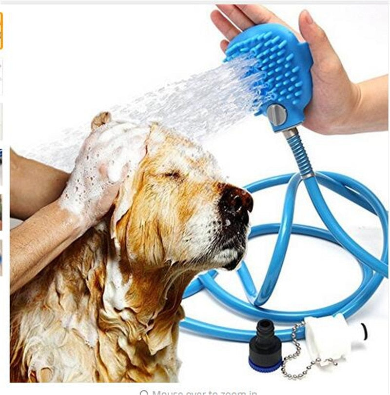 Massage Glove Water Wash and Brush Cleaning