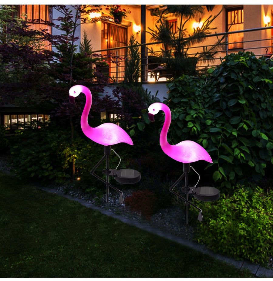 LED Solar Flamingo Stake Light Lantern