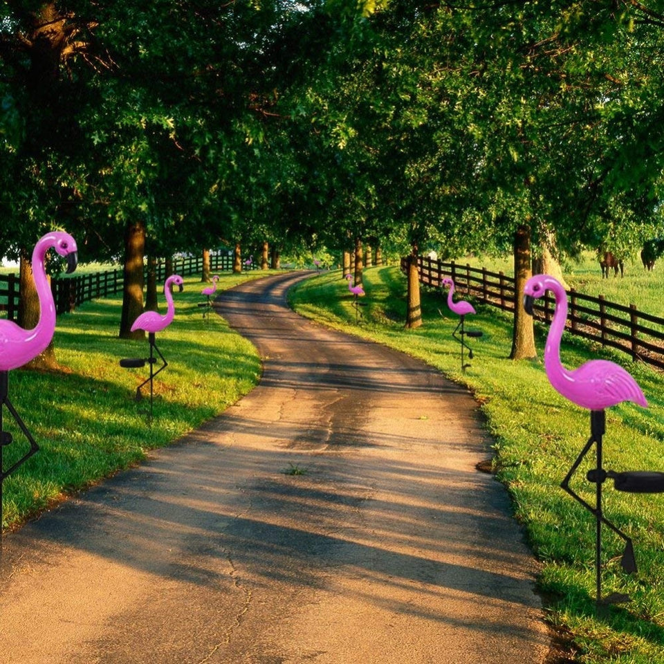 LED Solar Flamingo Stake Light Lantern