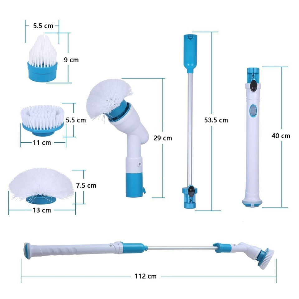Adjustable Wireless Waterproof Turbo Scrub Electric Cleaning