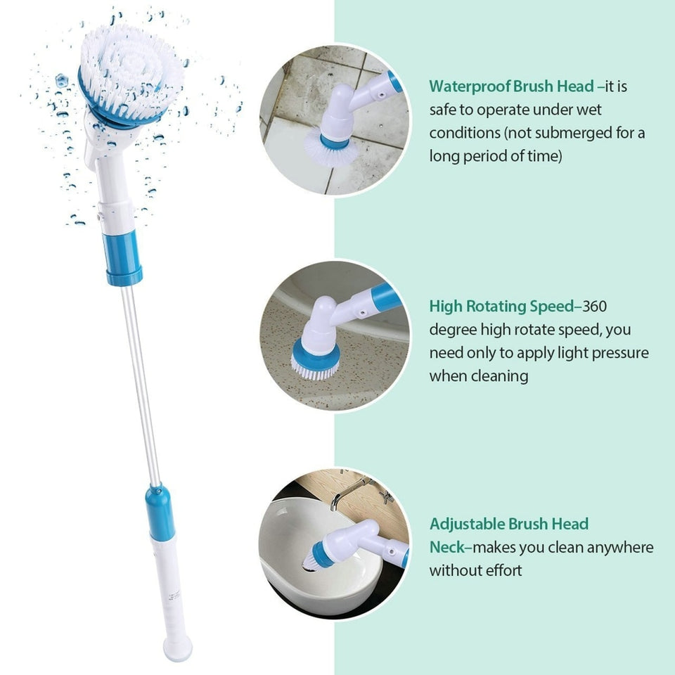 Adjustable Wireless Waterproof Turbo Scrub Electric Cleaning