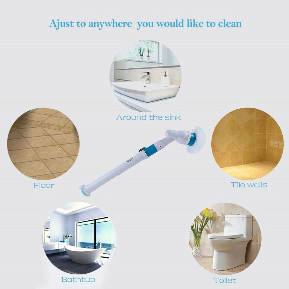 Adjustable Wireless Waterproof Turbo Scrub Electric Cleaning