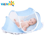 4pcs/lot Baby Crib Bed With Mattress Pillow Set Portable Folding Crib Net
