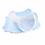 4pcs/lot Baby Crib Bed With Mattress Pillow Set Portable Folding Crib Net