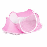 4pcs/lot Baby Crib Bed With Mattress Pillow Set Portable Folding Crib Net